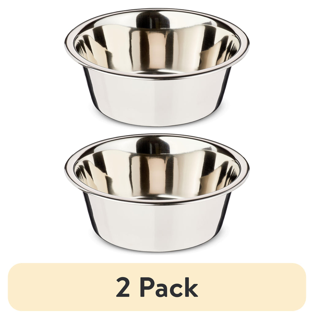 (2 Pack)  Stainless Steel Dog Bowl with Paws for Medium Sized Dogs