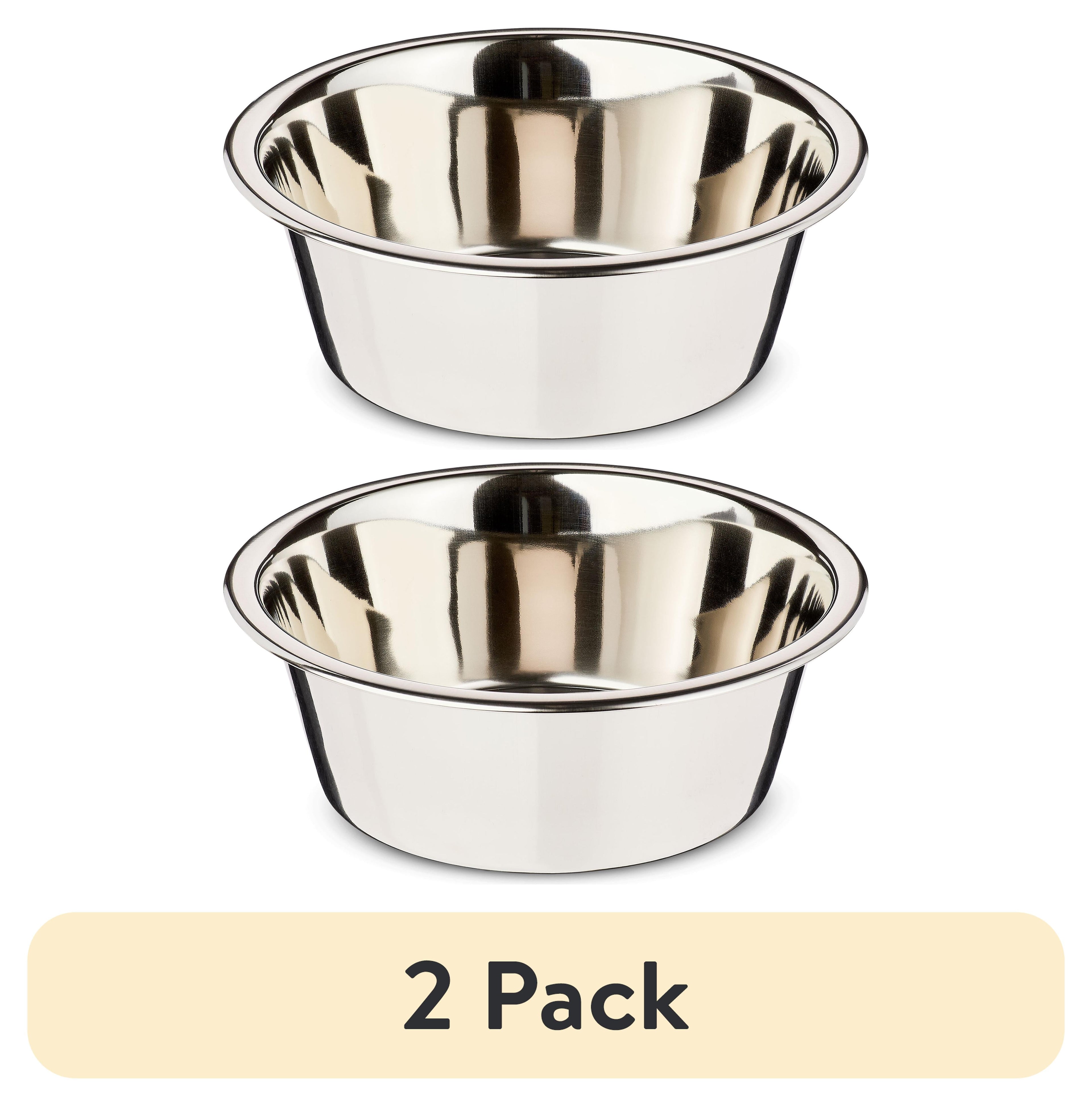 (2 Pack)  Stainless Steel Dog Bowl with Paws for Medium Sized Dogs
