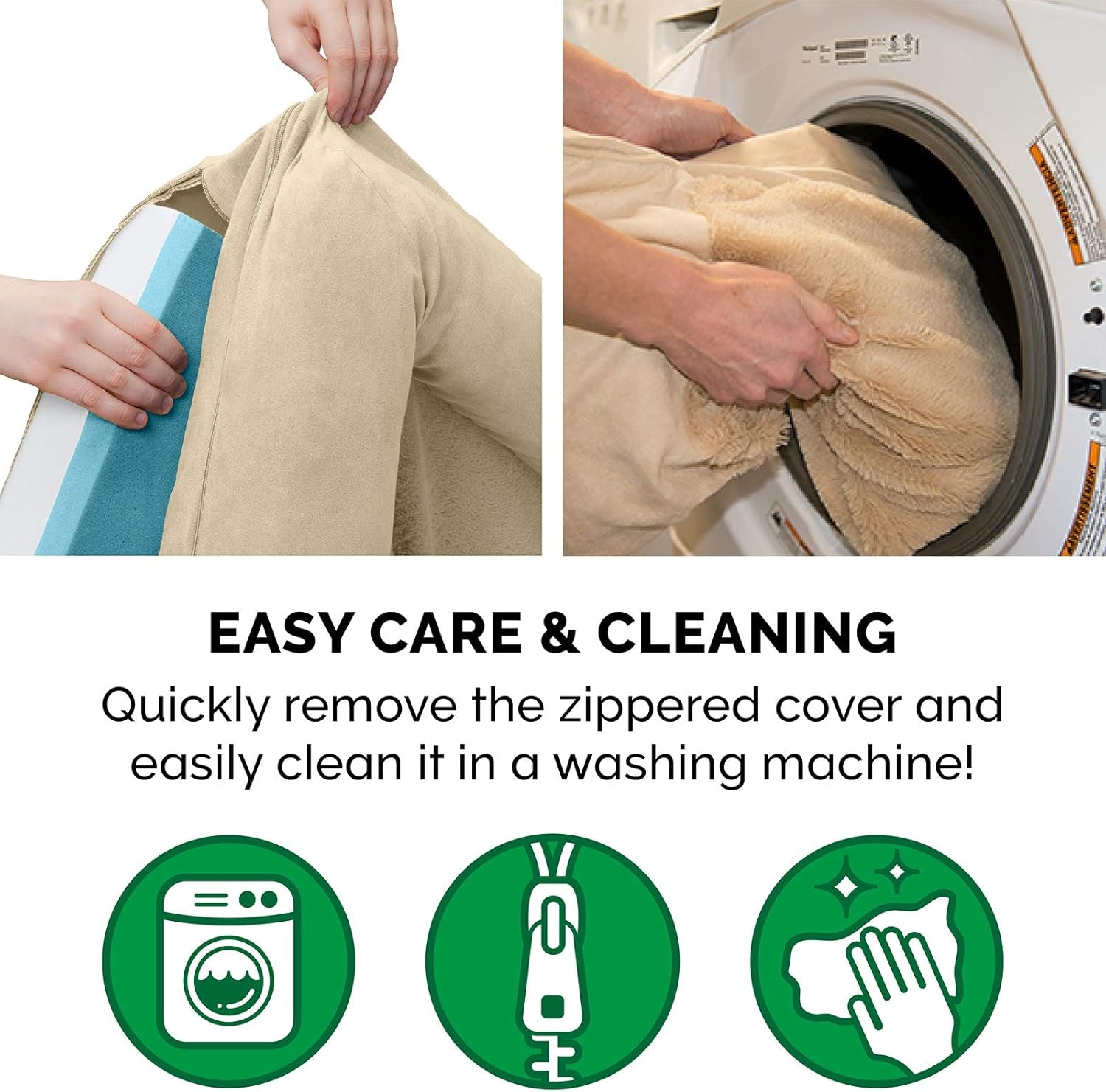 Cooling Gel Dog Bed for Large Dogs W/ Removable Bolsters & Washable Cover, for Dogs up to 95 Lbs - Plush & Suede Sofa - Clay, Jumbo/Xl