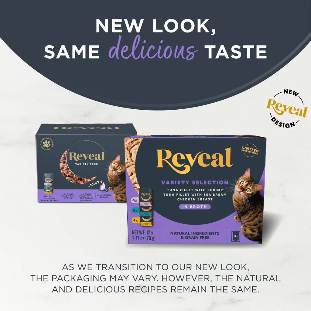 Pet Food Natural Wet Cat Food, Fish & Chicken in Broth Variety Pack, 12 X 2.47Oz Pouches