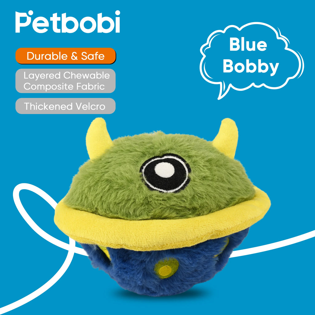 Interactive Dog Toys Ball Self Moving Rolling Balls Plush Dog Toys for Small and Medium Dogs, UFO Bobby