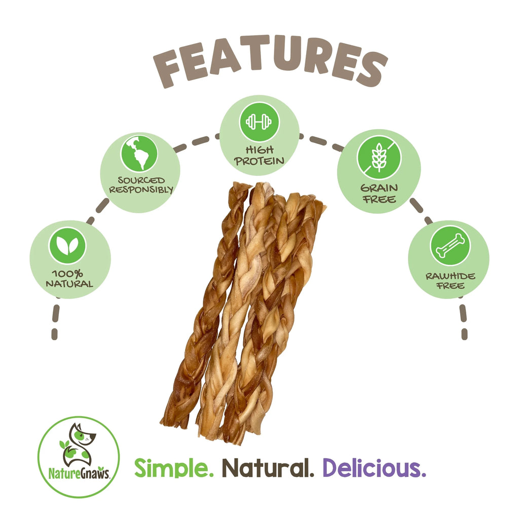 Collagen Braids, Natural Dog Chew Treats (5 Count)