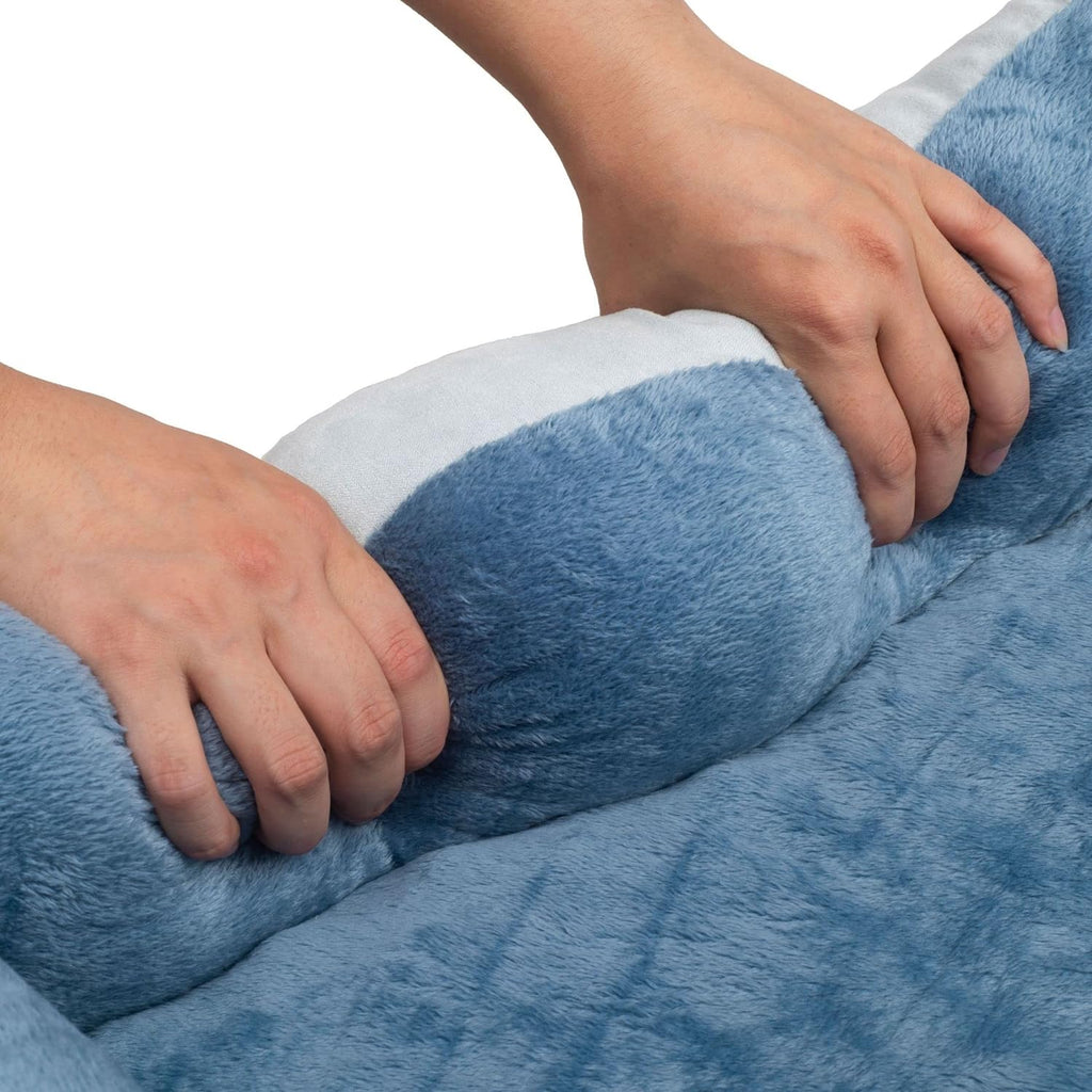 Orthopedic Rectangle Bolster Pet Bed,Dog Bed, Medium 25X21 Inches Blue, by , Blue with Orthopedic Insert. (HCT-ORT-BLUE)