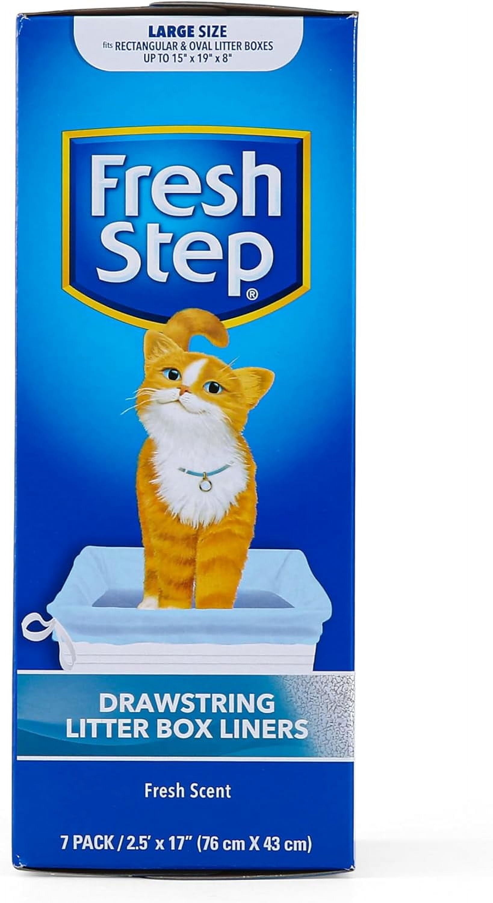 Drawstring Litter Box Liners Scented, Large Size, 30" X 17" - 7 Count