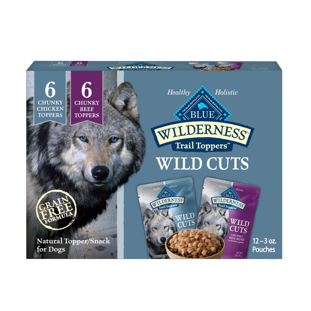 (4 Pack)  Wilderness Wild Cuts Wet Dog Food Toppers, Chicken & Beef, 3-Oz. (12 Count)