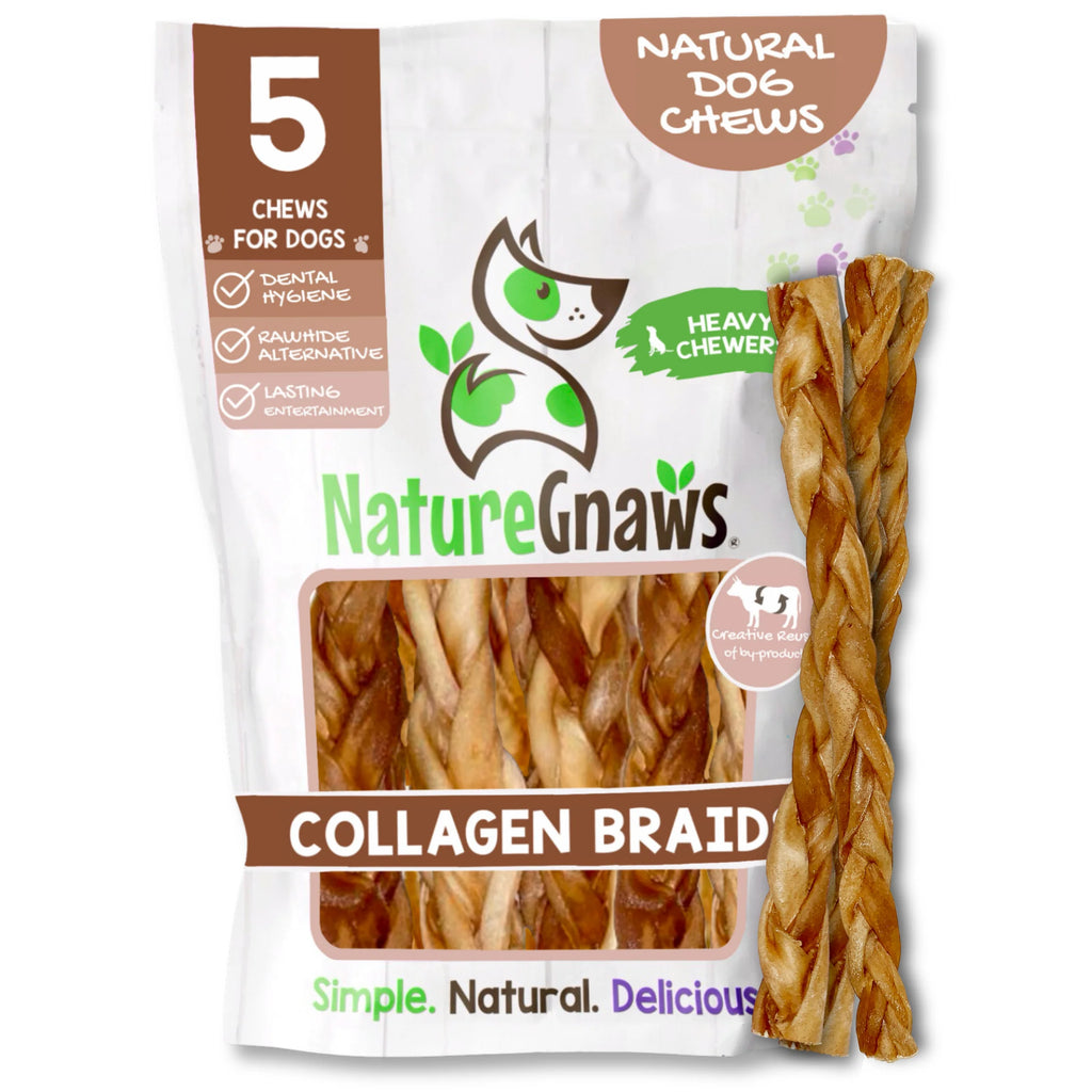 Collagen Braids, Natural Dog Chew Treats (5 Count)